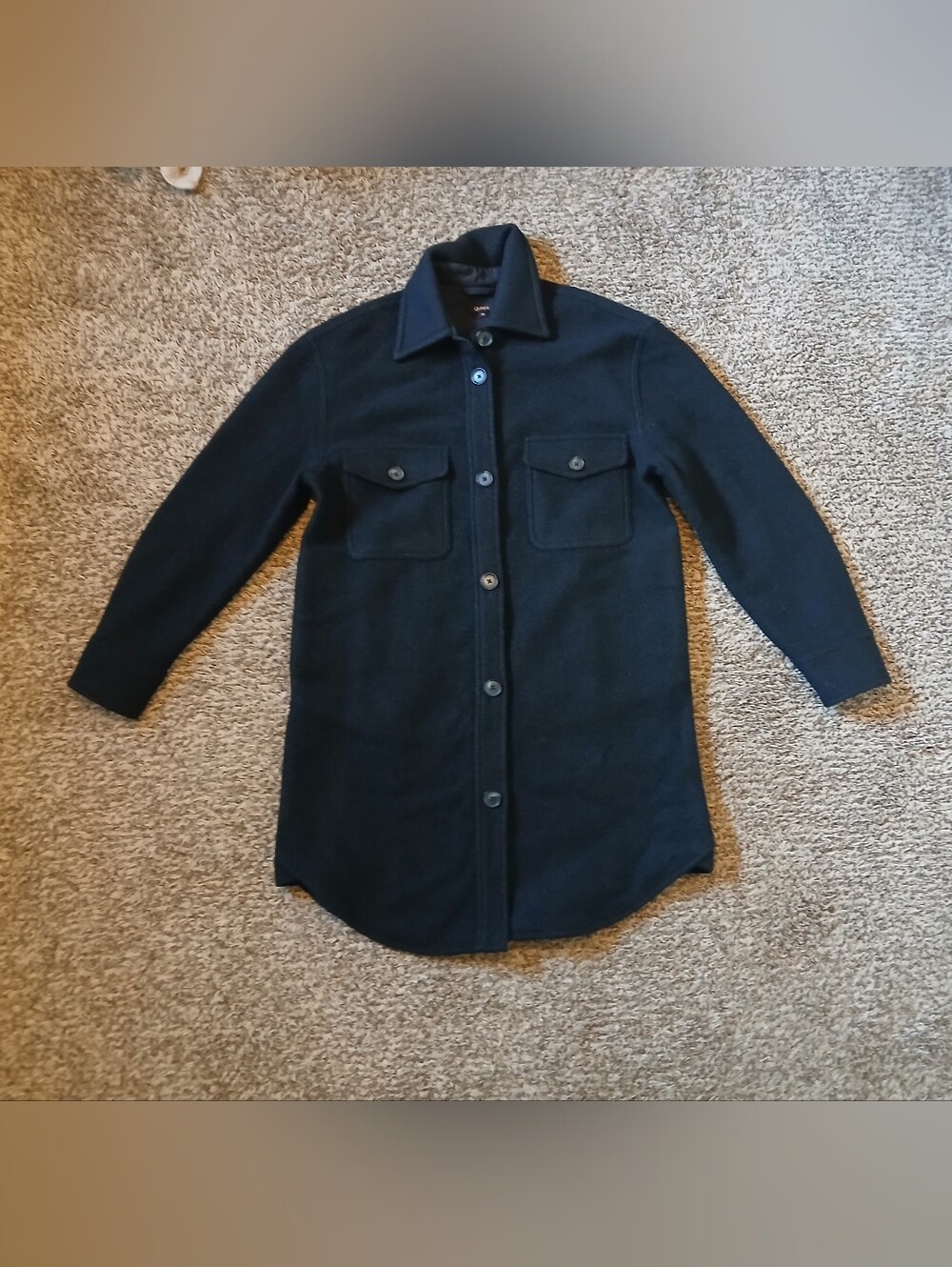 Quince Merino Wool Long Shirt Jacket, Medium